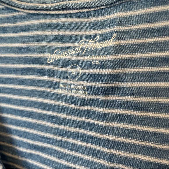 Universal Thread Blue and White Striped Tee T-Shirt Dress swim cover-up nautical - Picture 3 of 5